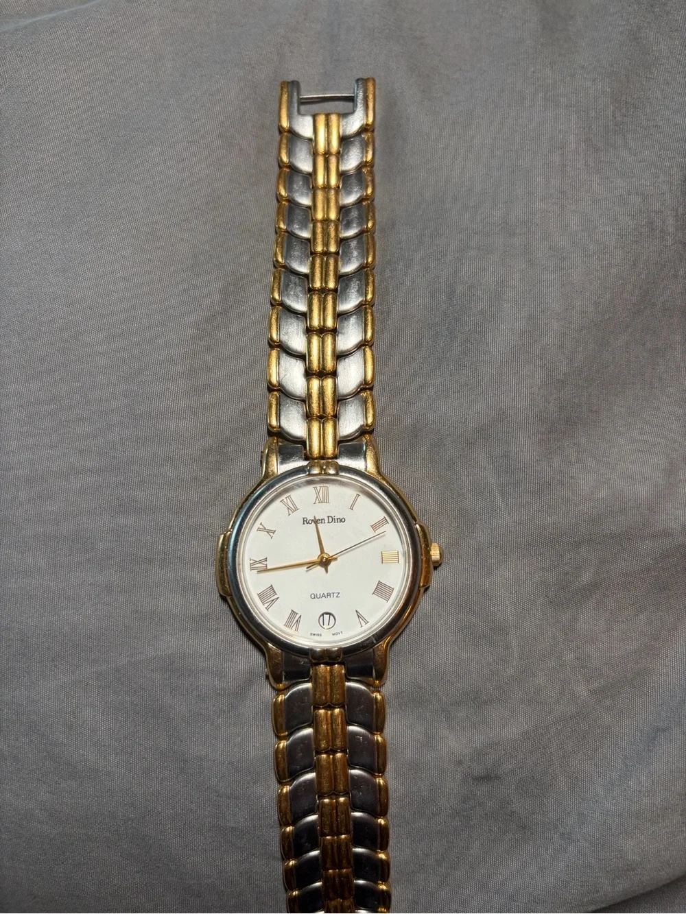 Vintage Men’s Roven Dino Gold & Silver Two-Tone Quartz Watch